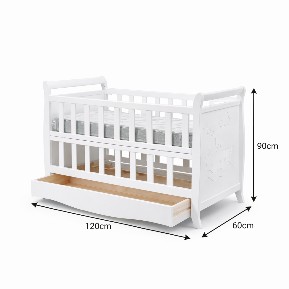 Lit bébé bois hêtre GM - Image 2